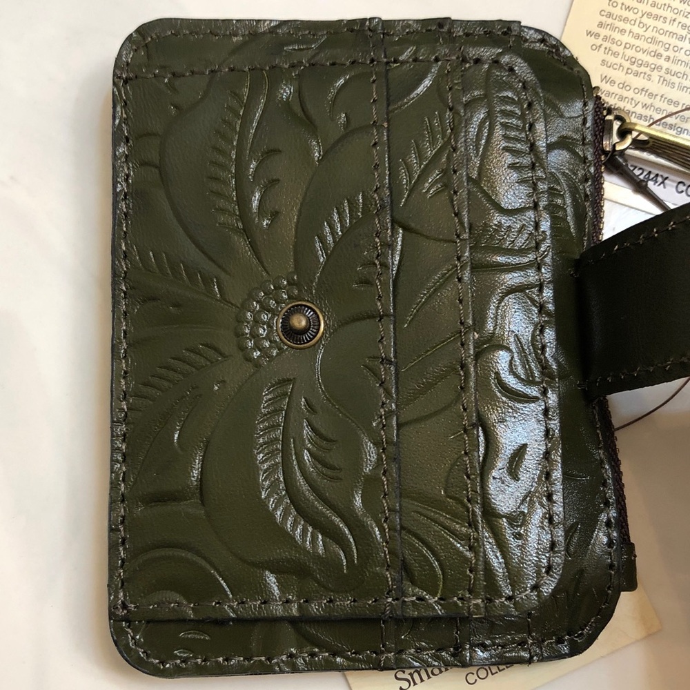 Patricia Nash Cassis Burnished Tooled Leather ID Card Case Soft Olive NWT - Picture 10 of 16